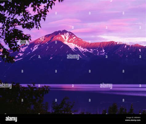 Sunset On Chugach Peak Turnagain Arm Sc Ak Stock Photo Alamy
