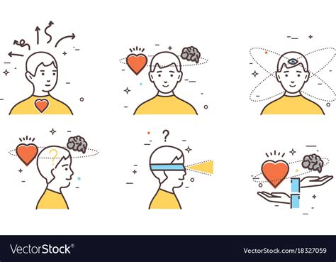 Flat Design Set Of Intuition Insight Royalty Free Vector