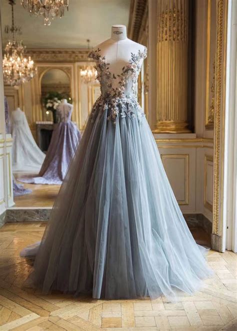 Our love for the ball gown wedding dress is at an our collection of princess ball gown wedding dresses gives the classic ballgown a modern update. 3D Floral Sheer Plunging Paolo Sebastian Pale Ocean Blue ...