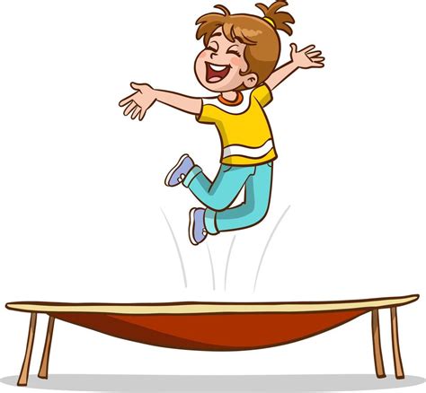 Kids Jumping On Trampoline Cartoon Vector 22093122 Vector Art At Vecteezy