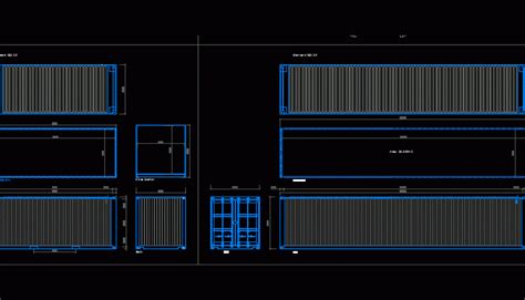 Dry Van Container Dimensions Dwg Free Autocad Blocks Off