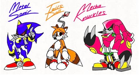 Metal Sonic Tails Doll Mecha Knuckles Redesigns By Calebartboy15 On