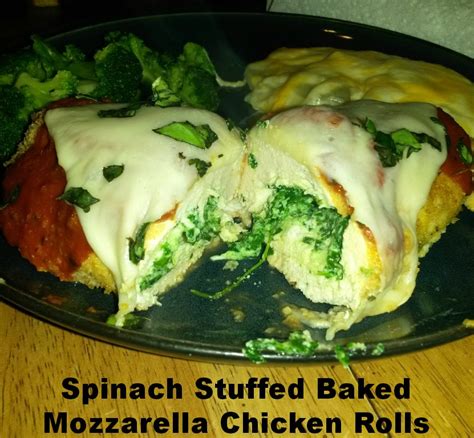 Just 250 calories and 9g fat per serving. Spinach Stuffed Baked Mozzarella Chicken Rolls - Savior Cents