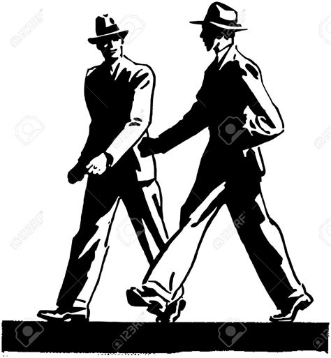 Two Men Walking Royalty Free Cliparts Vectors And Stock 60s Men