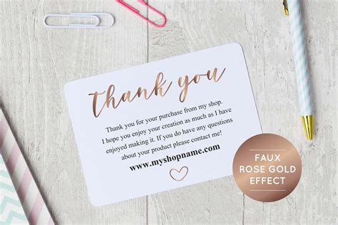 Rose Gold Business Thank You Cards Creative Stationery Templates