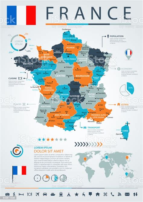 12 France Blueorange Infographic 10 Stock Illustration Download Image