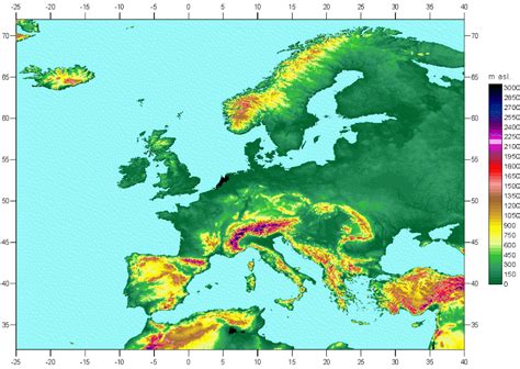 Topographical Map Of Europe