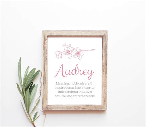 Audrey Baby Name Meaning Baby Names Nursery Sign Girl Names Etsy