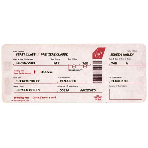 Virgin Airline Ticket To Col Liked On Polyvore Featuring Fillers