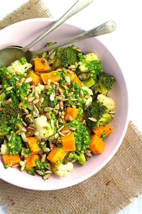 Add broccoli stems and cauliflower to potato mixture. Sweet Potato, Cauliflower and Broccoli Salad