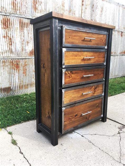 Do you know how to attach ikea chest of drawers to the wall? Custom Industrial Dresser Chest of Drawers Wardrobe ...