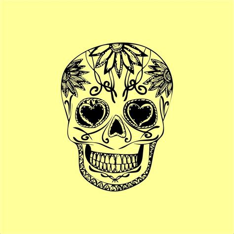 mexican skull vector with pattern old school tattoo style skull tattoo design sketch black and