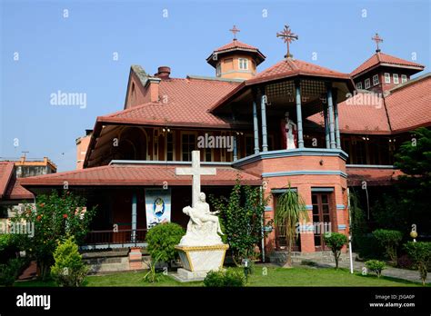 Nepal Kathmandu Catholic Assumption Church Katholische Kirche Stock