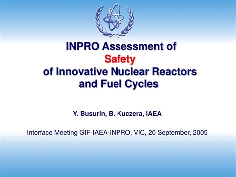Ppt Inpro Assessment Of Safety Of Innovative Nuclear Reactors And