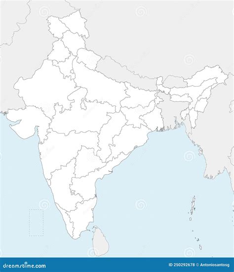 India Outline Map With Union Territories