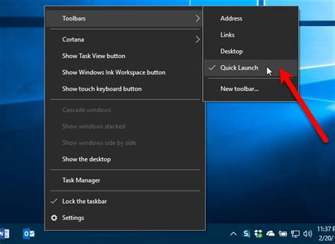 Hướng Dẫn Cách Thêm Thanh Quick Launch Trong Windows 10