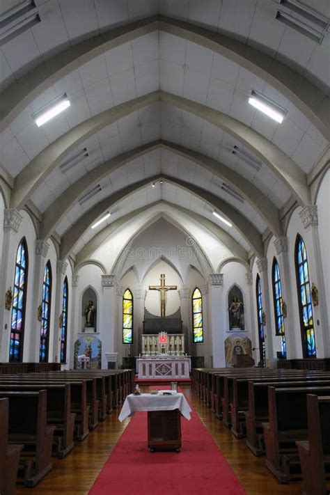 A Japanese Catholic Church And Its Architecture Inside Stock Image