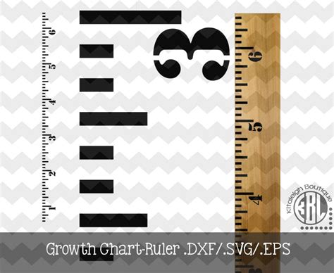 Growth Ruler DXF SVG EPS File For Use With Your Silhouette