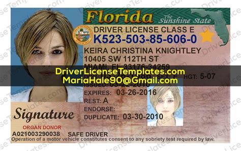 Florida Drivers License Template Psd 2024