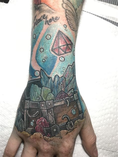 Treasure chest with family birthstones done by Angel Bond @ Hamilton