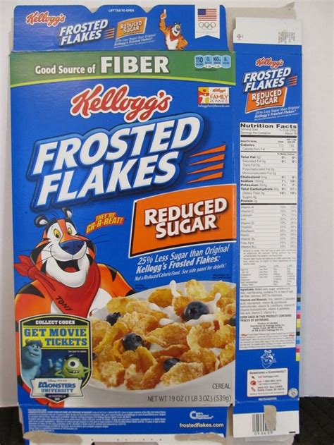 Kelloggs Frosted Flakes Sugar Nutrition Nutrition Facts Reduced Sugar