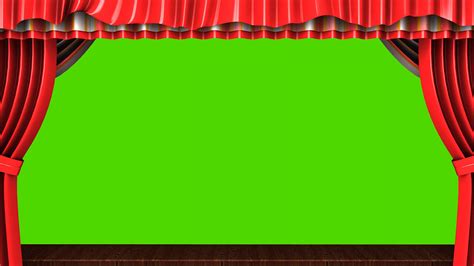 3d Animation Classic Theater Stage With Green Screen Motion