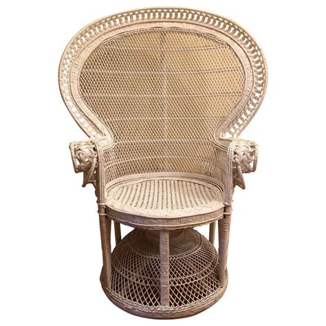 White wicker bedroom furniture for sale. 1960s White Rattan Wicker Victorian Peacock Emmanuelle ...