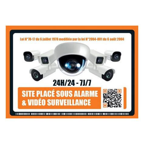 Sticker Autocollant Dissuasif Site Placé Sous Alarme And Vidéo Surveillance