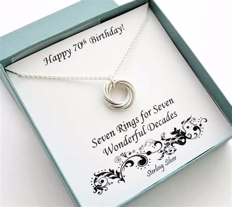 Funny 70th birthday gifts for mom. 70th Birthday Gift | Sterling Silver Birthday Necklace ...
