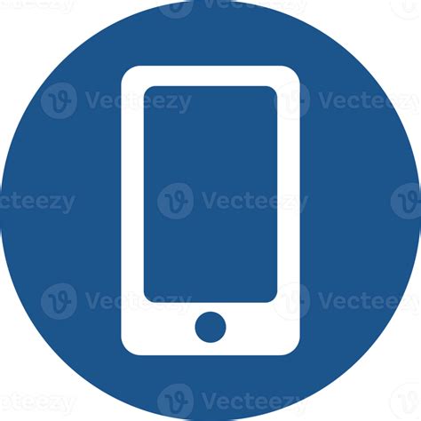 mobile phone icon design in blue circle 14441091 png