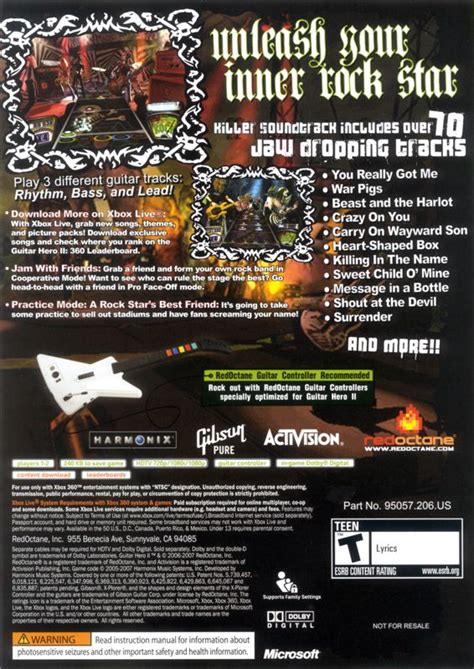 Guitar Hero Ii 2007 Xbox 360 Box Cover Art Mobygames