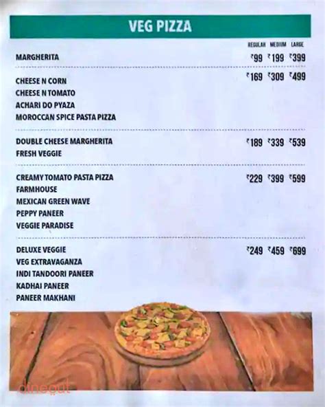 Menu Of Dominos Pizza Pimpale Gurav Pune Dineout Discovery