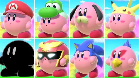 All Kirby Transformations In Super Smash Bros Ultimate Youtube