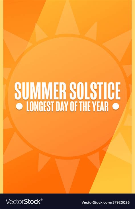Summer Solstice Longest Day Year Holiday Vector Image