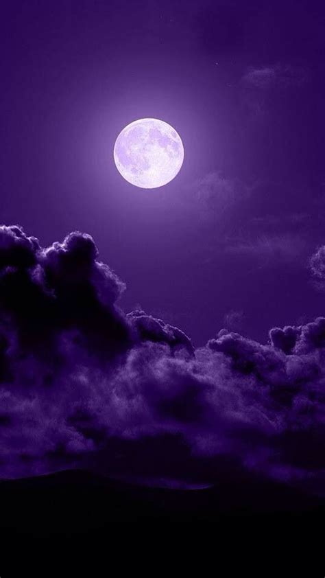 Full Moon In A Beautiful Sky Scenery Beautiful Sky Purple Aesthetic