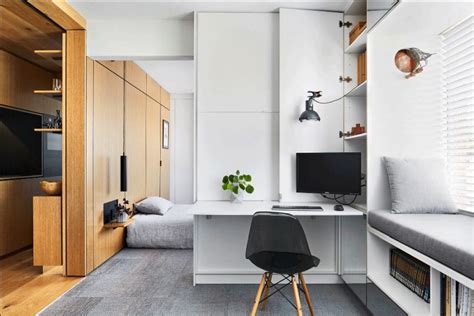 This 35 Square Meter Apartment Hides Bedroom Behind Sliding Walls