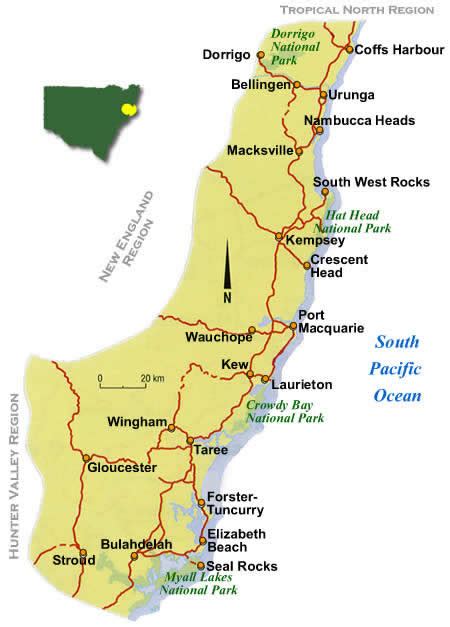 Map Of North Coast Nsw States Of America Map States Of America Map