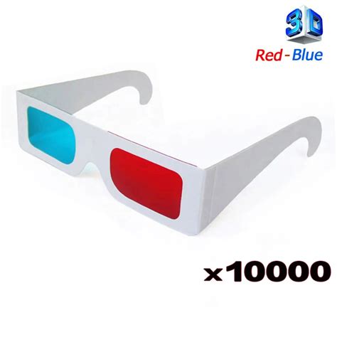 Hot 10000pcs Lot Universal Anaglyph Cardboard Paper Red And Blue Cyan 3d Glasses For Movie