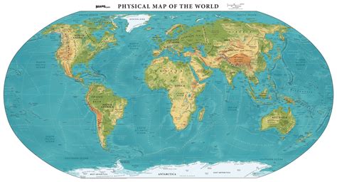 Physical Map Of The World Elevation