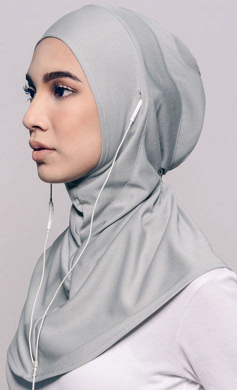 Najwaa Sport Fit Hijab In Grey Sports Hijab Hijab Fashion Turban Hijab