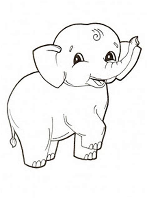 Gambar Cute Elephant Coloring Pages Kids Free Images Cartoon Elephants