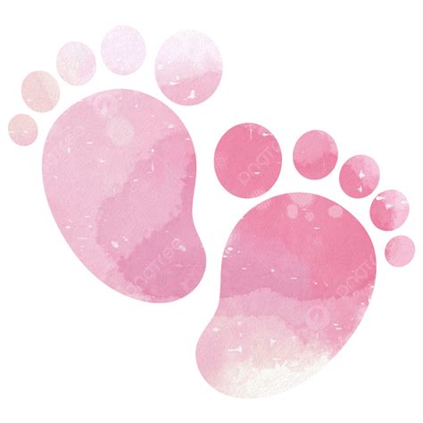 آثار أقدام الطفل الوردي المائية طفل اثار زهري Png وملف Psd للتحميل مجانا