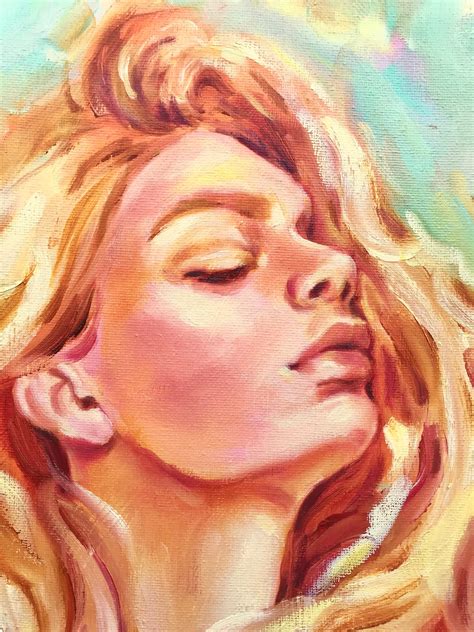 Female Portrait Oil Painting Original Art Serenity Portrait Etsy