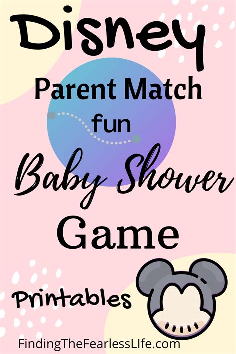 Disney Baby Shower Games Parent Match Disney Baby Shower Baby Games