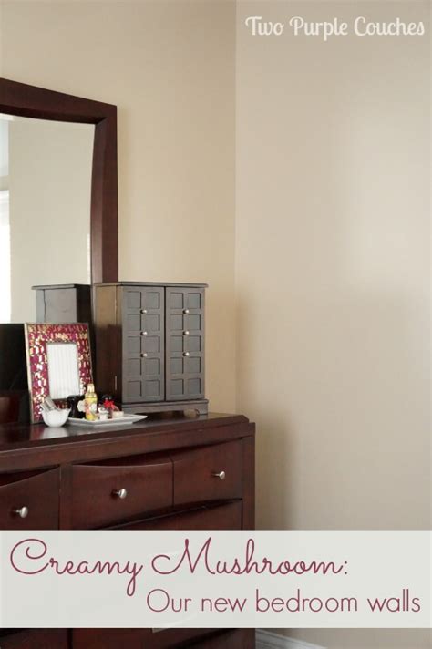 Before you pick up a paintbrush, let us help you choose the best shade of white paint for your home. Creamy Mushroom Walls + No Mess Painting - two purple couches