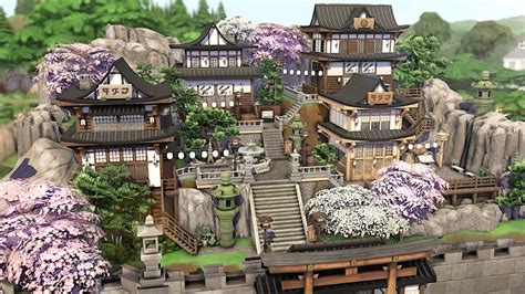 Japanese Village 🌸 The Sims 4 Speed Build No Cc Youtube