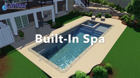 Rectangle shape fiberglass swimming pools. Rectangle Fiberglass Pool with Spa and Tanning Ledge Combo ...