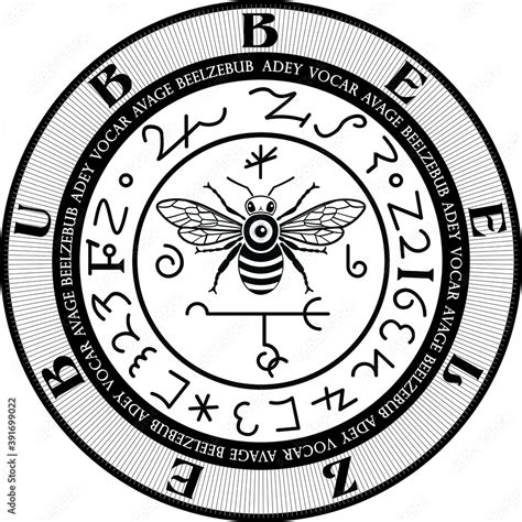 Fototapeta Vector Seal Of Belzebub Goetic Sigil Demon Ducha Ze