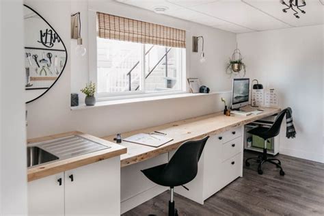 If you want to put a new office into your home, you may not need to look any farther than the basement. Basement Office Reveal | Basement office, Creative storage ...