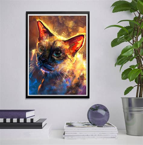 Siamese Cat Art Print Cat Painting Print Cat Loer T Etsy